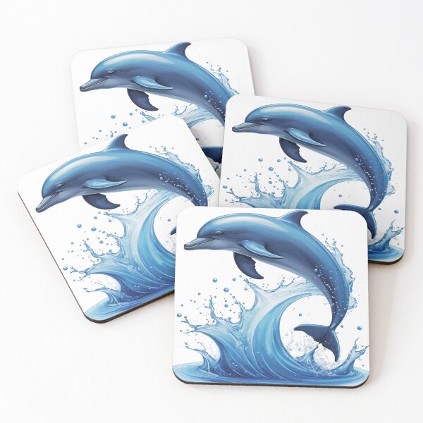 Item preview, Dolphin Jumping in Wave | Vibrant Marine Digital Art designed and sold by ZENTIO.