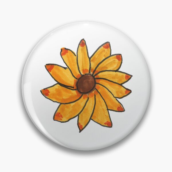Item preview, Flower Yellow Hand Drawn Marker designed and sold by ValeriesGallery.
