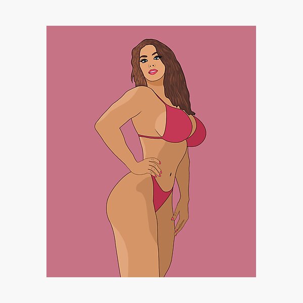Item preview, Beautiful Sexy Redhead In Swimsuit Hand Drawn Art designed and sold by Maggie1171.