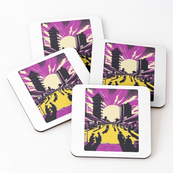 Item preview, Harare City Comic Style Graphic – Bold Purple and Yellow Minimalist Design for Travel & Urban Streetwear Lovers designed and sold by knalpot-design.