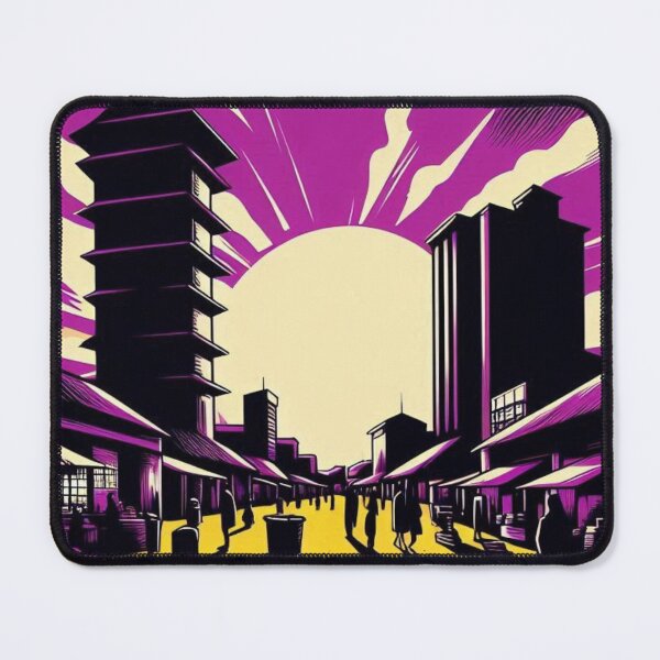 Item preview, Harare City Comic Style Graphic – Bold Purple and Yellow Minimalist Design for Travel & Urban Streetwear Lovers designed and sold by knalpot-design.