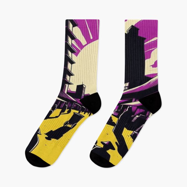 Item preview, Harare City Comic Style Graphic – Bold Purple and Yellow Minimalist Design for Travel & Urban Streetwear Lovers designed and sold by knalpot-design.