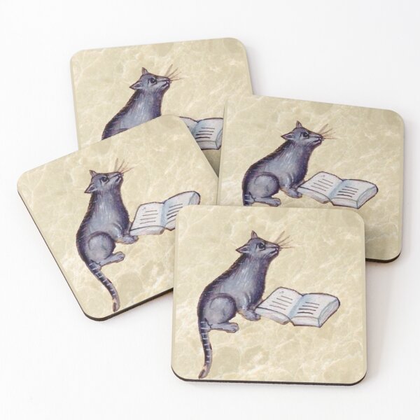 Item preview, "The Cat and the Book", medieval painting, 5th century AD designed and sold by PatronesKawai.