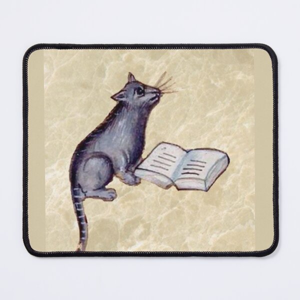 Item preview, "The Cat and the Book", medieval painting, 5th century AD designed and sold by PatronesKawai.