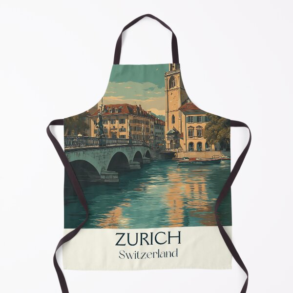Item preview, Zurich Poster – Moonlit Riverfront & Cathedral Silhouettes designed and sold by TuncGK.