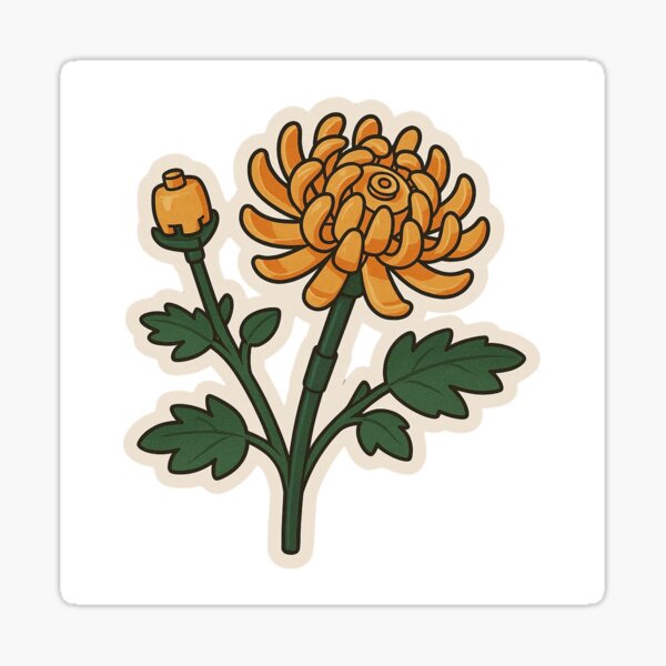 Item preview, Orange Chrysanthemum Flower  designed and sold by PeachySealz.