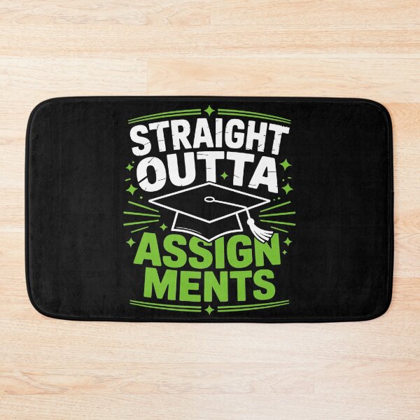 Item preview, Straight Outta Assignments – Funny Graduation Design designed and sold by Vexel Studio.