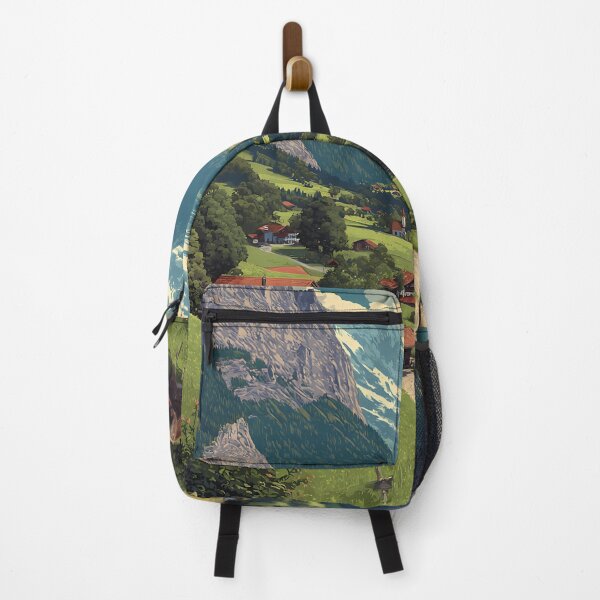 Item preview, Grindelwald Poster – Alpine Village & Majestic Mountain Path designed and sold by TuncGK.