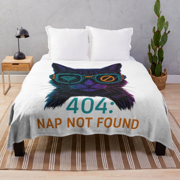 Artikelvorschau, 404: Nap Not Found – Cyberpunk-Katze mit Neonbrille entworfen und verkauft von ClearSkyThreadz.