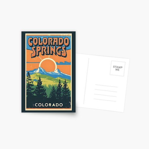 Item preview, A Vintage Illustration of Colorado Springs - Colorado - US  designed and sold by GoodOldVintage.