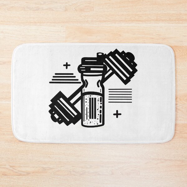 Item preview, Minimalist Dumbbell & Shaker Bottle Icon – Bold Fitness Motivation Gym Art designed and sold by JW3164..