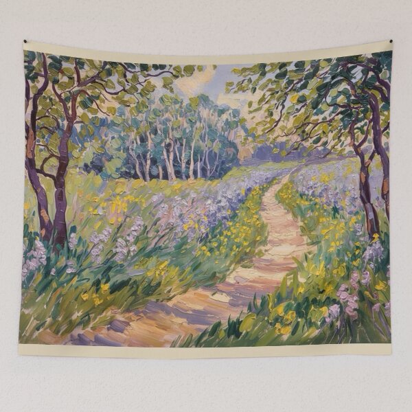 Item preview, Winding Path Through Wildflowers – French Impressionist Nature Landscape by Carraann designed and sold by CARRAANN.