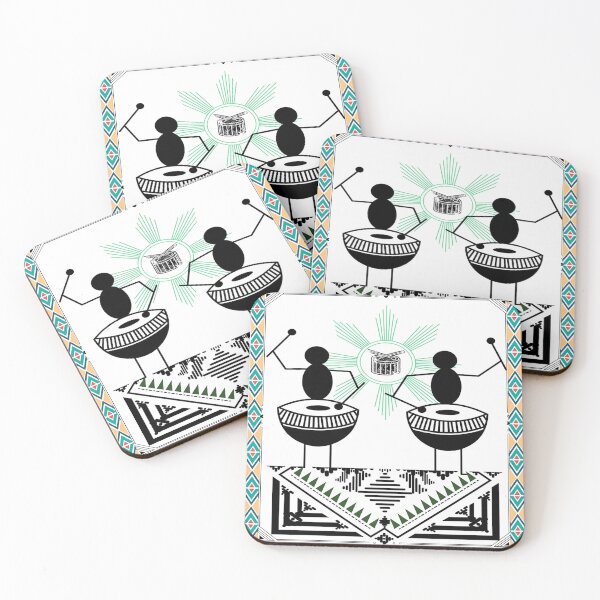 Item preview, Stick Figures Ethnic Drummers designed and sold by BrightrDayMusicArt.