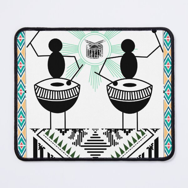 Item preview, Stick Figures Ethnic Drummers designed and sold by BrightrDayMusicArt.