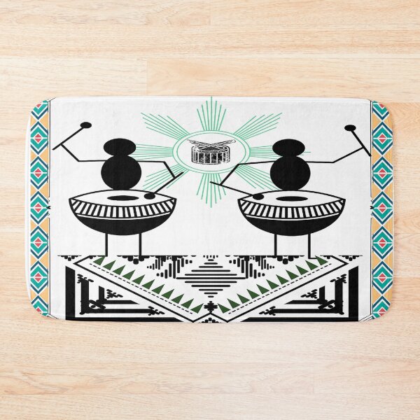 Item preview, Stick Figures Ethnic Drummers designed and sold by BrightrDayMusicArt.