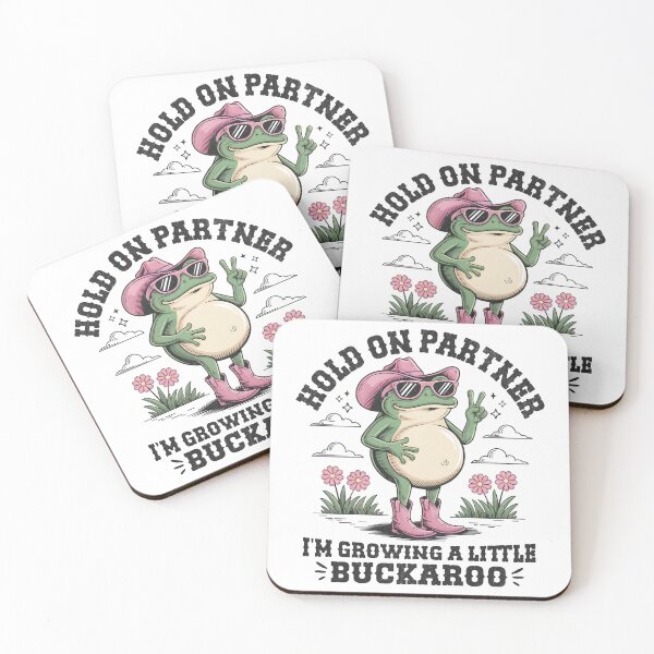 Item preview, Hold On Partner I'm Growing A Little Buckaroo - Pregnant Frog designed and sold by Beanster-nl.