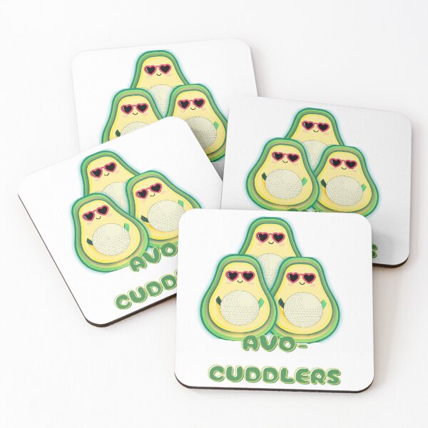 Item preview, Avo-Cuddlers: A Heartfelt Bunch - Adorable Avocado Invitation for a Warm Embrace art print designed and sold by skim3080.