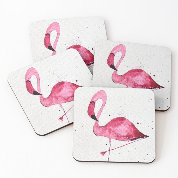 Item preview, Watercolor Flamingo with Splashes | Flamingo Painting | Pink Flamingo Art designed and sold by AngelaMarieArt.
