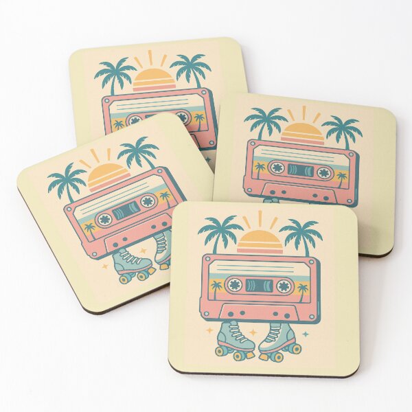 Item preview, Summer on Tape – Retro Mixtape & Roller Skates Tee designed and sold by Laugh & Rewind .