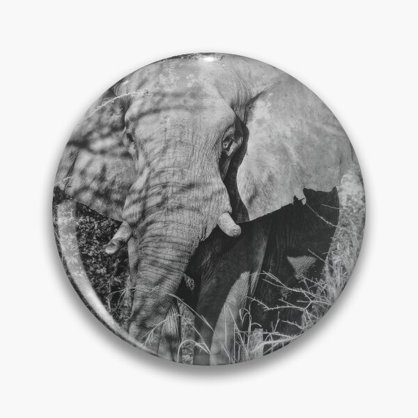 Item preview, Elephant On Approach in Black and White designed and sold by Kay Brewer.