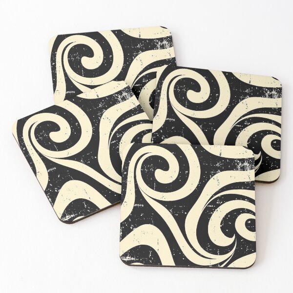 Item preview, Black and Almond Retro Swirls 3 designed and sold by SparroCreative.