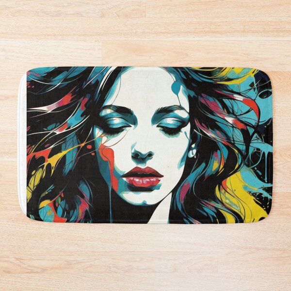 Item preview, Young Woman, with paint splashes of various colors. a good hair day. designed and sold by I-Desire.