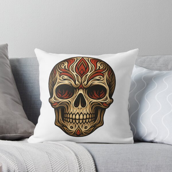 Item preview, Tribal Inferno – Ornamental skull in flame style designed and sold by KnlDsgn.