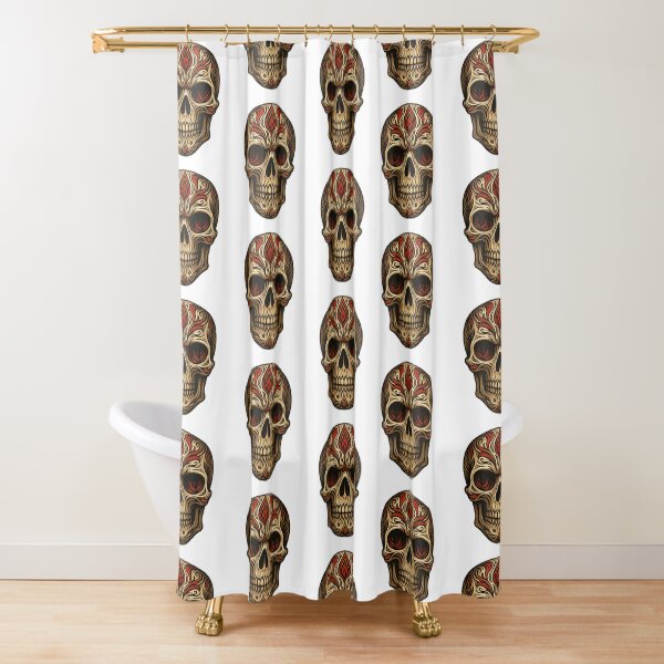 Item preview, Tribal Inferno – Ornamental skull in flame style designed and sold by KnlDsgn.