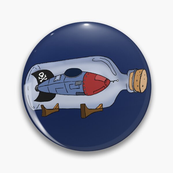 Item preview, Cartoon Spaceship in a Bottle – Retro Whimsy from Outer Space with a Twist designed and sold by BatavianBrew.