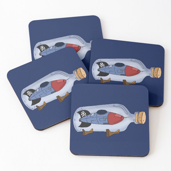 Item preview, Cartoon Spaceship in a Bottle – Retro Whimsy from Outer Space with a Twist designed and sold by BatavianBrew.