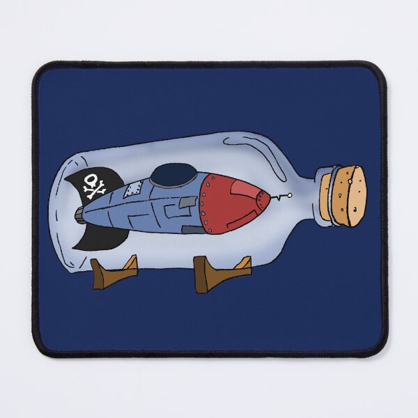 Item preview, Cartoon Spaceship in a Bottle – Retro Whimsy from Outer Space with a Twist designed and sold by BatavianBrew.