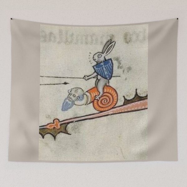 Item preview, "Rabbit Joust", medieval painting, 5th century AD designed and sold by PatronesKawai.