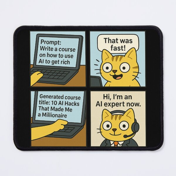 Item preview, AI Expert Cat Funny Comic About Getting Rich  designed and sold by memememescat.