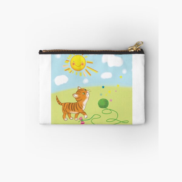 Item preview, ginger kitten and a ball of thread in a clearing designed and sold by sonaadalian.
