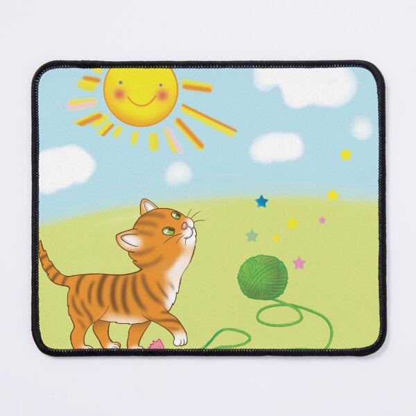 Item preview, ginger kitten and a ball of thread in a clearing designed and sold by sonaadalian.