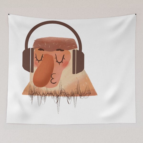 Item preview, Chill Vibes: Sunda Proboscis Monkey Enjoying Music  designed and sold by LifeArt24.