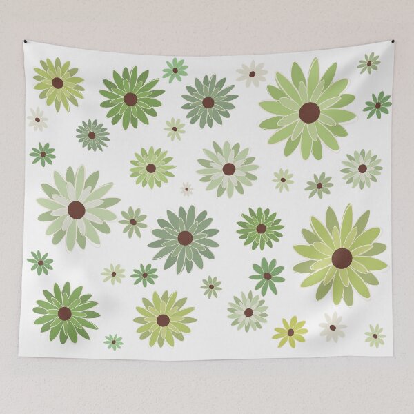 Item preview, Fresh Peridot Daisy Garden | Light Green Wildflower Pattern Doodle designed and sold by Olitvia.