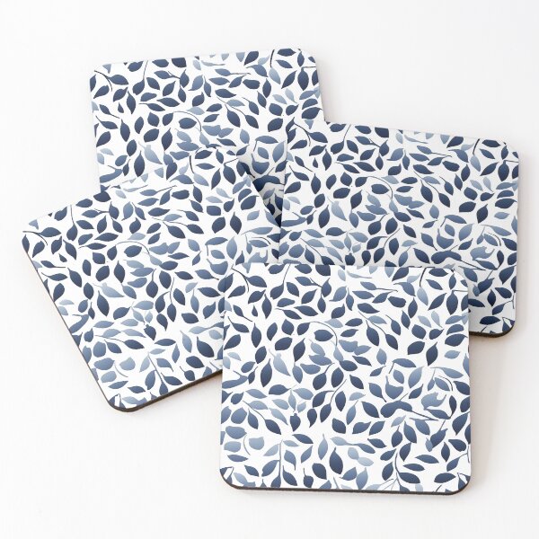 Item preview, Leaves - blue floristic pattern no. 1 designed and sold by WorldByEsi.