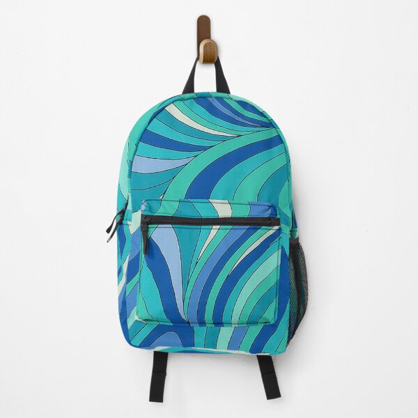 Item preview, Retro Turquoise Blue Psychedelic Wave Pattern designed and sold by weirdfishes123.