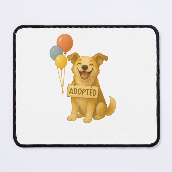 Item preview, Happy Adopted Dog with Balloons Illustration designed and sold by G-M-Creations-.