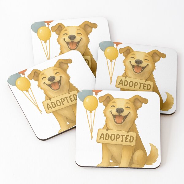 Item preview, Happy Adopted Dog with Balloons Illustration designed and sold by G-M-Creations-.