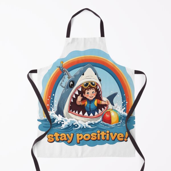 Item preview, Stay Positive Meme - Man in Shark Mouth Motivational Humor, Inspirational Quote, Funny Survival Design designed and sold by VibesWorn.