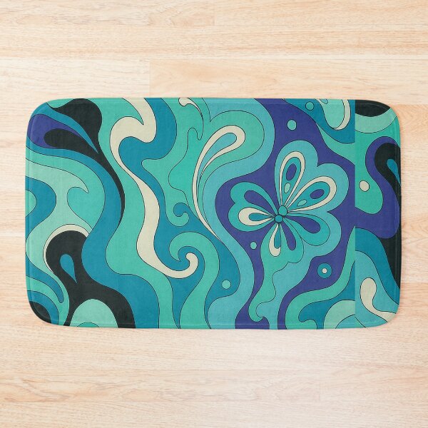 Item preview, Retro Teal Psychedelic Butterfly Swirl Pattern designed and sold by weirdfishes123.