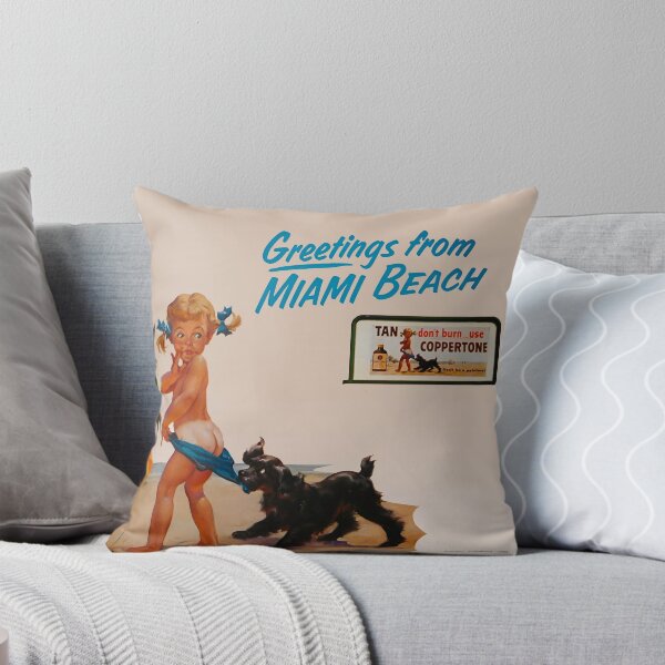 Item preview, Retro Beach Girl with Dog – 1950s Summer Beach Vibes designed and sold by blackink-design.