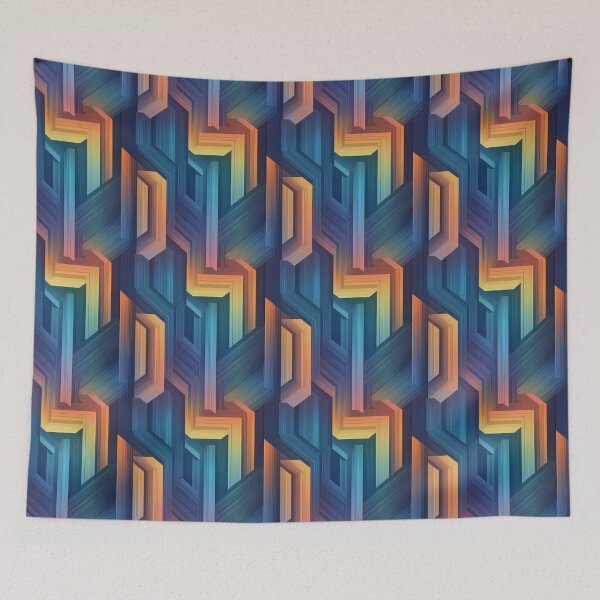 Item preview, Geometric Sunset - Summer 2025 design, irregular pattern 13 designed and sold by WorldByEsi.