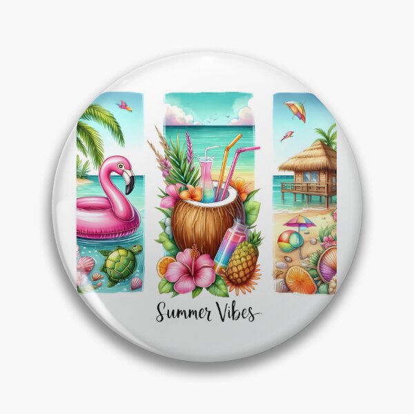 Item preview, Summer Vibes Aesthetic tshirt, Tropical Watercolor Design shirt, summer outfit, cool summer vibes stickers designed and sold by beyond-canvas.
