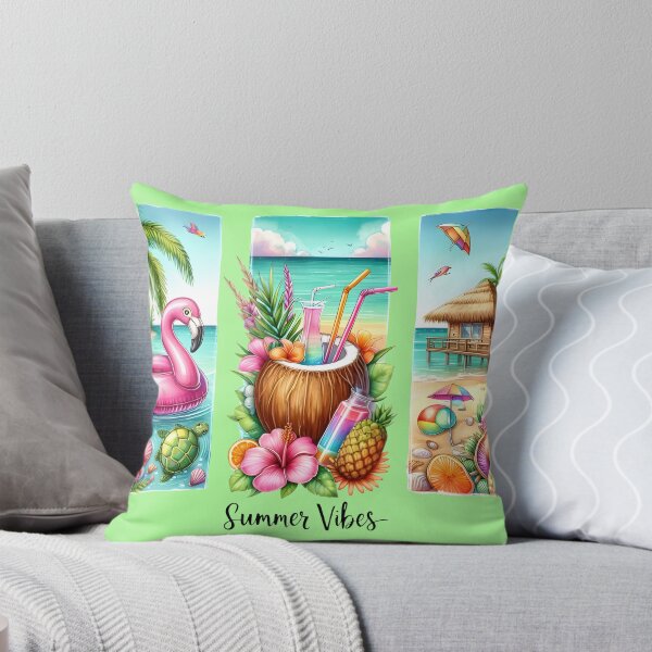Item preview, Summer Vibes Aesthetic tshirt, Tropical Watercolor Design shirt, summer outfit, cool summer vibes stickers designed and sold by beyond-canvas.