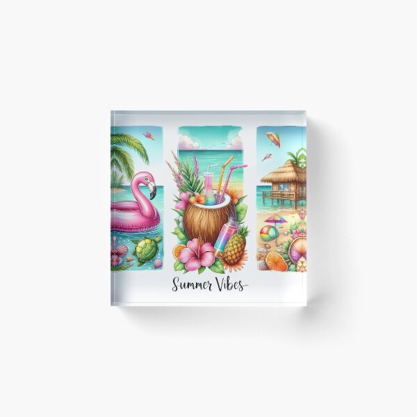 Item preview, Summer Vibes Aesthetic tshirt, Tropical Watercolor Design shirt, summer outfit, cool summer vibes stickers designed and sold by beyond-canvas.