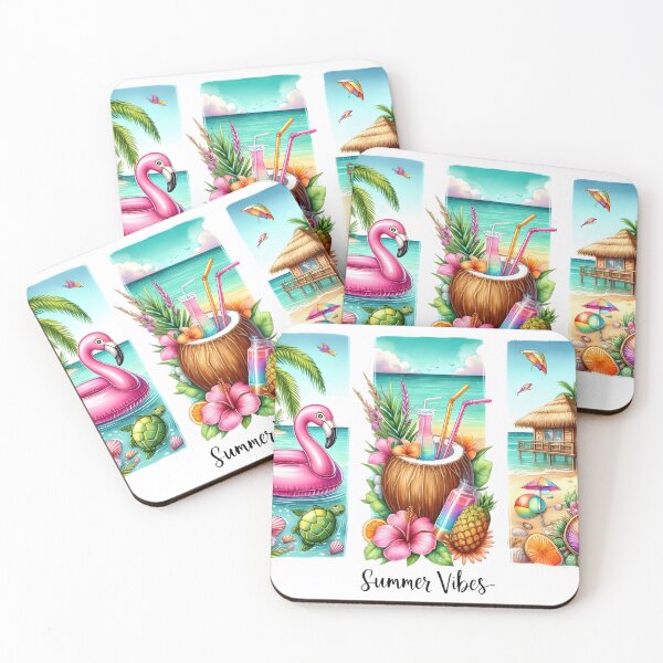 Item preview, Summer Vibes Aesthetic tshirt, Tropical Watercolor Design shirt, summer outfit, cool summer vibes stickers designed and sold by beyond-canvas.