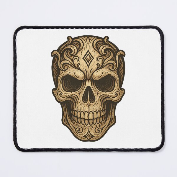 Item preview, Cursed Elegance – The Ornamental Skull with Demon Eyes designed and sold by KnlDsgn.